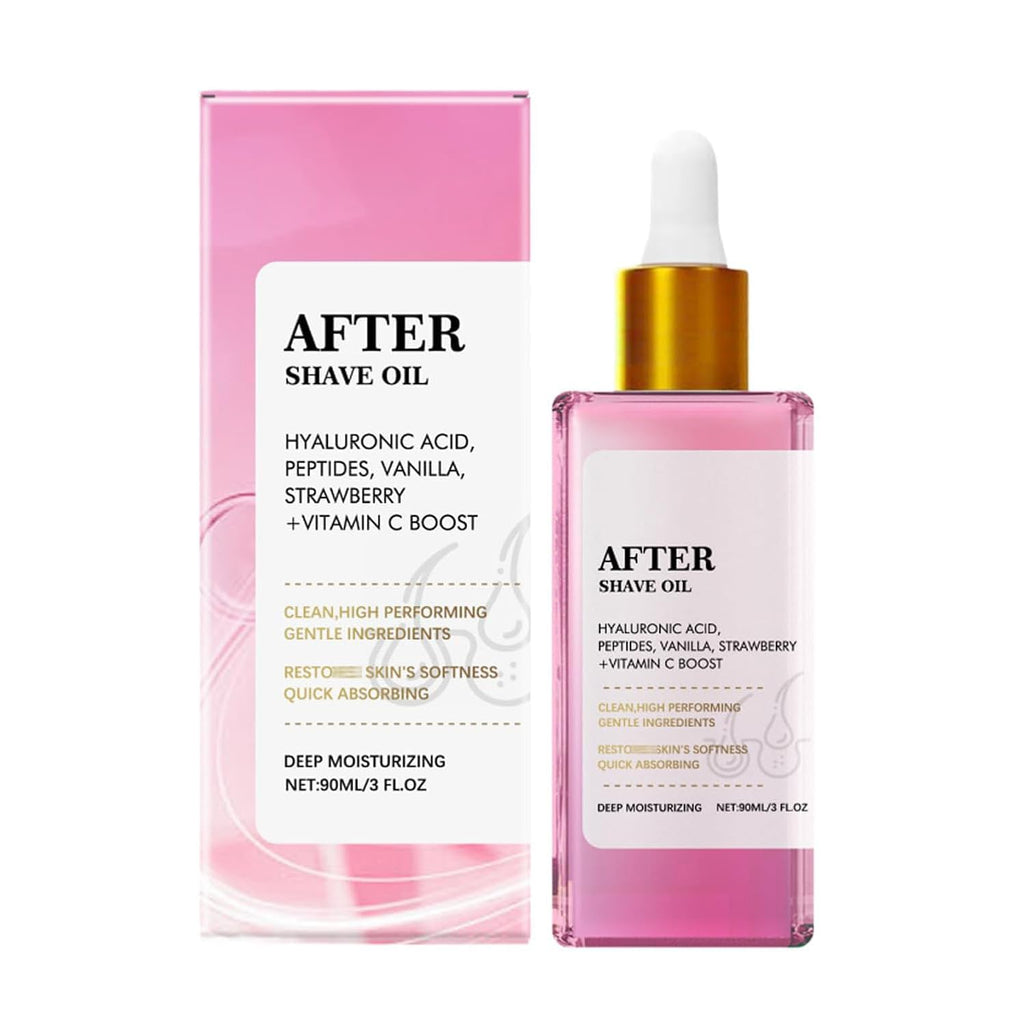 Strawberry Vanilla after Shave Oil Women for Smooth Skin, Soft Serve after Shave Oil, Prevent Ingrown Hairs & Dryness 1Bottle